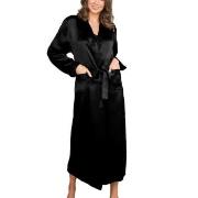 Lady Avenue Pure Silk Long Robe Svart silke X-Small Dam