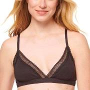 Sloggi BH GO Ribbed Lace Bralette Svart bomull X-Small Dam