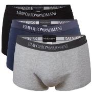 Armani Pure Cotton Trunks Kalsonger 9P Grå/Blå bomull Small Herr