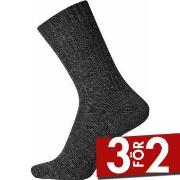 Egtved Strumpor Wool Ribbed Sock Mörkgrå Strl 40/45