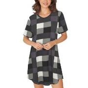 Lady Avenue Bamboo Bigshirt Grårutig X-Large Dam