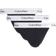 Calvin Klein Kalsonger 3P Modern Cotton Stretch Thong Svart bomull X-L...