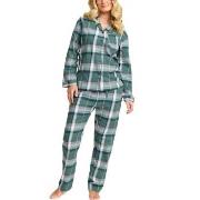 Damella Cotton Flannel Pyjamas Grön Mönstrad bomull Medium Dam