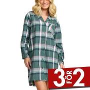 Damella Flannel Nightshirt Grön Mönstrad bomull X-Large Dam