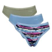 Sloggi Trosor 3P GO Crush High Leg Briefs Blå/Grön bomull X-Small Dam