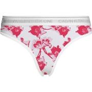 Calvin Klein Trosor CK One Printed Cotton Thong Rosa blommig Medium Da...