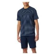 Schiesser Casual Essentials Short Sleeve Pyjama Mörkblå bomull Small H...