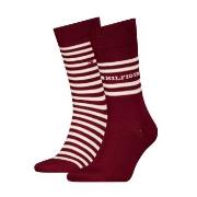 Tommy Hilfiger Strumpor 2P Men Breton Crew Socks Mörkröd Strl 39/42 He...