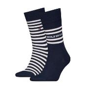 Tommy Hilfiger Strumpor 2P Men Breton Crew Socks Marin Strl 43/46 Herr