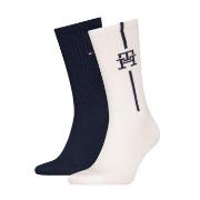 Tommy Hilfiger Strumpor 2P Monogram Sock Vit/Marin Strl 43/46 Herr