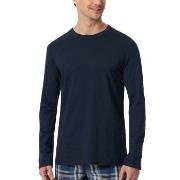 Schiesser Mix and Relax Long Sleeve Mörkblå bomull Medium Herr