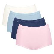 Sloggi Trosor 4P Basic Plus Maxi Panty Rosa/Blå bomull 48 Dam