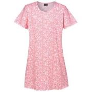 Trofe Sweet Flower Woman Dress Rosa Mönstrad bomull Small Dam