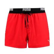 Puma Badbyxor Logo Short Length Swim Shorts Röd polyester Small Herr