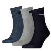 Puma Strumpor 3P Short Crew Unisex Socks Marin/Grå Strl 35/39