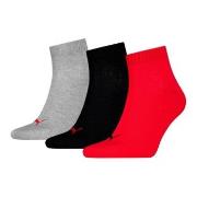 Puma Strumpor 3P Quarter Socks Röd/Grå Strl 47/49