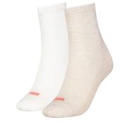 Puma Strumpor 2P Women Heart Logo Short Crew Socks Vanilj/vit Strl 35/...