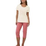 Triumph PK 02 Capri Pyjama Set Rosa/Beige bomull 40 Dam