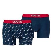 Levis Kalsonger 2P Logo Aop Boxer Brief Marin bomull Medium Herr