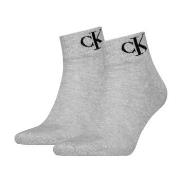 Calvin Klein Strumpor 2P Monogram Quarter Socks Grå Strl 43/46 Herr