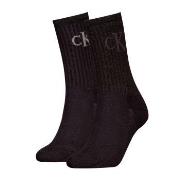 Calvin Klein Strumpor 2P Glossy Rib Crew Socks Svart Strl 35/38 Dam