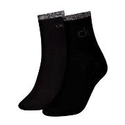 Calvin Klein Strumpor 2P Shiny Logo Short Socks Svart Strl 35/38 Dam