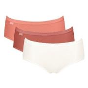 Sloggi Trosor 3P Basic Plus Midi Colored Laxrosa bomull 40 Dam