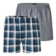 Schiesser Kalsonger 2P Boxershorts multipack Grå/Blå bomull 3XL Herr