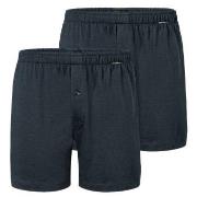 Schiesser Kalsonger 2P Long Boxershorts Mörkblå bomull Medium Herr