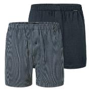 Schiesser Kalsonger 2P Long Boxershorts Blå Mönstrad bomull XX-Large H...