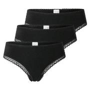 Schiesser Trosor 3P Modern Cheeky String Svart bomull 40 Dam