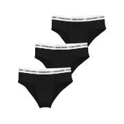 Björn Borg Trosor 3P Logo High Waist Brief Svart bomull X-Small Dam