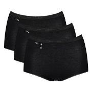 Sloggi Trosor 3P Pearl Maxi Svart bomull 50 Dam