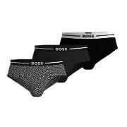BOSS Kalsonger 9P Bold Design Hip Brief Svart/Vit bomull X-Large Herr