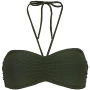 Damella Olivia Textured Padded Bikini Bra Mörkgrön nylon 36 Dam