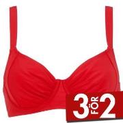 Damella Sophia Basic Underwired Bikini Bra Röd polyester F 38 Dam