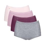 Sloggi Trosor 4P Basic Plus Maxi Panty Rosa/Grå bomull 42 Dam