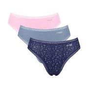 Sloggi Trosor 3P GO Crush High Leg Briefs Rosa/Blå bomull X-Large Dam