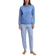 Calida Lovely Nights Pyjama With Cuff Ljusblå bomull Small Dam