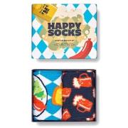 Happy socks Strumpor 2P Beer Gift Box Blå Mönstrad bomull Strl 41/46