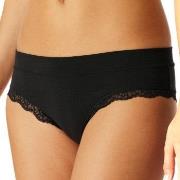 Schiesser Trosor Unique Cotton Lace Brazilian Brief Svart bomull XX-La...