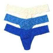 Hanky Panky Trosor 3P Low Rise Lace Thong Blå/Vit nylon One Size Dam