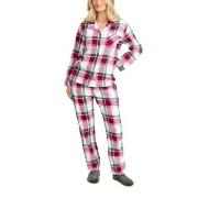 Damella Cotton Flannel Pyjamas Röd/Grön bomull Medium Dam