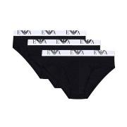 Armani Stretch Jersey Briefs With Logo Kalsonger 3P Svart bomull Mediu...