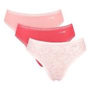 Sloggi Trosor 3P GO Crush High Leg Briefs Röd/Rosa bomull X-Small Dam