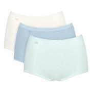 Sloggi Trosor 3P Basic Plus Maxi Colored Vit/Ljusblå bomull 42 Dam