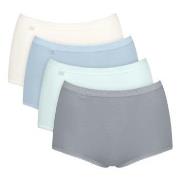 Sloggi Trosor 4P Basic Plus Maxi Panty Blå/Blå bomull 42 Dam