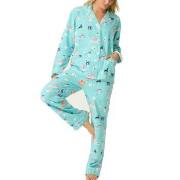 PJ Salvage Long Sleeve Flannel Pyjama Turkos Mönster bomull X-Large Da...