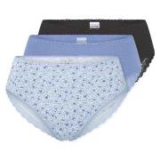 Schiesser Trosor 3P Modern Brazillian Slips Svart/Blå bomull 36 Dam