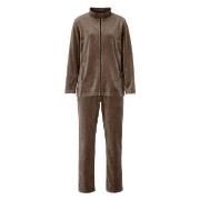Damella Velour Plain Suit Brun Medium Dam